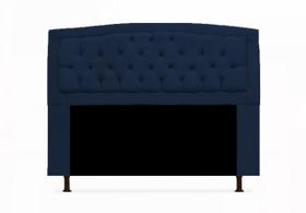 Cabeceira Geovana Para Cama Box Solteiro 90 cm Suede Azul Marinho