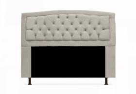 Cabeceira Geovana Para Cama Box Solteiro 90 cm Suede Bege - DL Decor