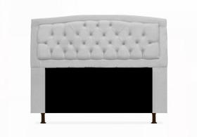 Cabeceira Geovana Para Cama Box Solteiro 90 cm Suede Branco - LM DECOR