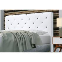 Cabeceira Giovana Cama Box Casal Super King 195cm Botões material sintético Branco - DS Estofados