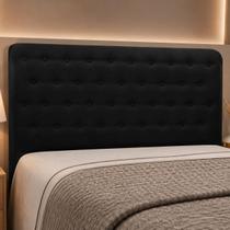 Cabeceira Giovana Cama Box Solteiro 90 cm Suede Preto - D'Rossi Cabeceira Giovana Cama Box Solteiro 90 cm Suede Preto - D'Rossi