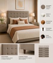 Cabeceira Giovana de Casal 140cm Suede