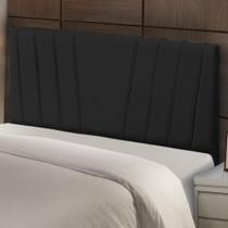 Cabeceira Grécia Cama Box King 195 CM Suede Preto