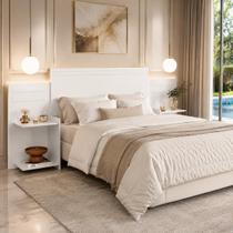 Cabeceira Grecia Para Cama Box 3 Tamanho, Solteiro, Casal E Casal Queen Nature/Off