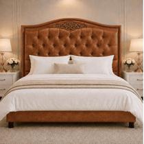 Cabeceira Greta 160cm Estofada material sintético Modena P/ Cama Box Casal Queen Quarto