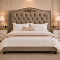Cabeceira Greta 160cm Estofada Suede P/ Cama Box Casal Queen Quarto
