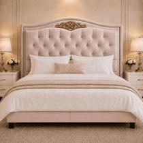 Cabeceira Greta 195cm Estofada Veludo P/ Cama Box Casal King Quarto