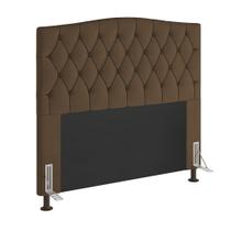 Cabeceira Greta Para Cama Box Queen 160 cm Suede Marrom - D'Rossi