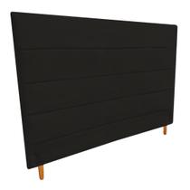 Cabeceira Helena 100Cm Para Cama Box Solteiro Suede Preto