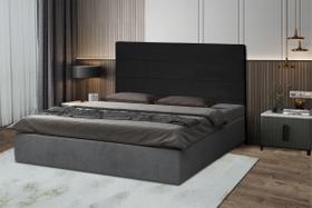 Cabeceira Helena 120Cm Para Cama Box Solteiro Suede Preto