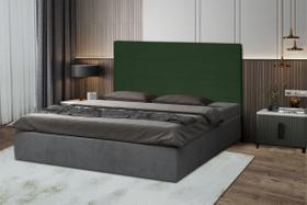 Cabeceira Helena 138Cm Para Cama Box Casal Suede Verde Militar