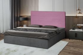 Cabeceira Helena 193Cm Para Cama Box King Suede Rosa