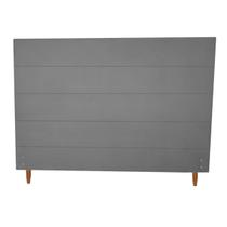 Cabeceira Helena Cama Box Viúva Suede Cinza Grafite 120cm