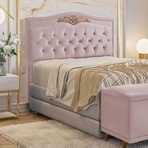 Cabeceira Holanda Plus Cama Box Casal 140cm Estofada Luxor Rose Star Confort