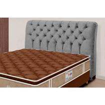 Cabeceira Imperatriz Para Cama Box 195cm Suede Amassado Cinza - Simbal