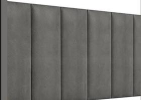 Cabeceira Imperial painéis verticais, Cinza, Design Moderno, 1.60 Casal cama box