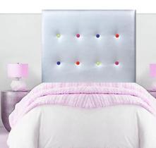 Cabeceira Infantil Estofada Com Botões Multicores Brilhos