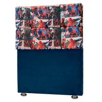 Cabeceira Infantil Estofada Joy 90cm Homem Aranha Azul SOFA STORE