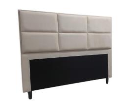 Cabeceira Isis em Suede Cor Bege King 195cm SRJ Móveis