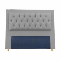 Cabeceira Itália Cama Box Solteiro 90 CM Suede Cinza