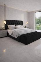 Cabeceira Italia Estofada Com Pés E Recamier Com Baú Para Cama Queen Cabeceira Italia Estofada Com Pés E Recamier Com Baú Para Cama Queen