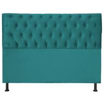 Cabeceira Jade 100 Cm Para Cama Box Suede Azul Turquesa