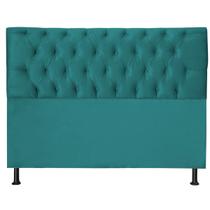 Cabeceira Jade 120Cm Cama Box Solteiro Suede Azul Turquesa