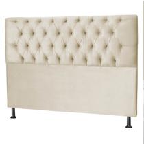 Cabeceira Jade 138Cm Para Cama Box Casal Suede Bege Claro