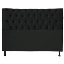 Cabeceira Jade 140Cm Para Cama Box Casal Suede Preto