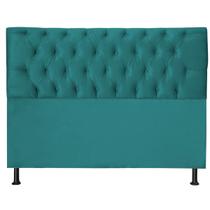 Cabeceira Jade 90Cm P/ Cama Box Solteiro Suede Azul Turquesa