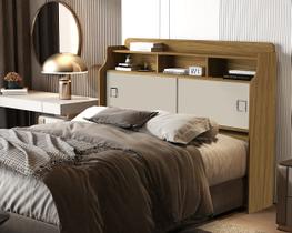 Cabeceira Jéssica Queen 1.6 Nature/Off White VJ Móveis