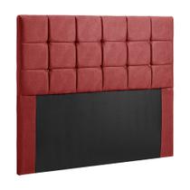 Cabeceira Julia Cama Box Casal 140cm Estofada em Veludo Vermelho VS Decor