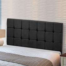 Cabeceira Julia Estofada King Size 195cm em Veludo Preto Star Confort