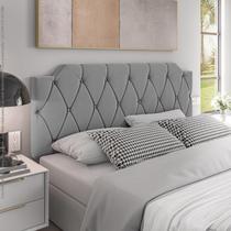 Cabeceira Kelly Para Cama queen 1,60 Estofada Suede - Grafite - MJRMoveis