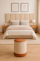 Cabeceira King 10 Módulos Estofados Placa Cama Box Adesiva 200cm