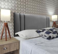 Cabeceira King 195 Cama Box Double Siena Cinza Corano Com Pés RBL Cabeceira King 195 Cama Box Double Siena Cinza Corano Com Pés RBL