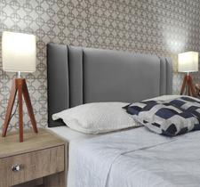 Cabeceira King 195 Cama Box Double Siena Cinza Corano Painel RBL