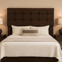 Cabeceira King 195 Cm Estofada Naiara Em Suede Com Frame Marrom Cabeceira King 195 Cm Estofada Naiara Em Suede Com Frame Marrom