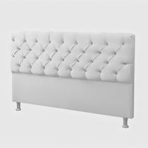 Cabeceira King 195cm Painel Estofada em material sintético Branco Moderna e Sofisticada Cabeceira King 195cm Painel Estofada em material sintético Branco Moderna e Sofisticada