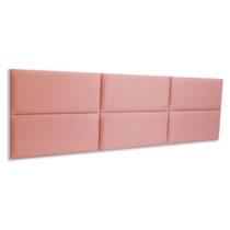 Cabeceira King 195cm x 60cm Estofada Placas de Colar na Parede Modelo Retangular-VáriasCores