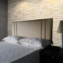 Cabeceira King Bege Siena Vertical Double 195 X 120