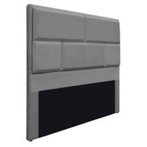 Cabeceira King Brick P02 195 cm para cama Box Sintético Cinza - Amarena Móveis