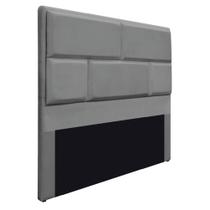 Cabeceira King Brick P02 195 cm para cama Box Suede Cinza - Amarena Móveis