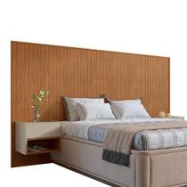 Cabeceira King com 2 Mesas de Apoio Florença 2 GV Cedro e Off White Cabeceira King com 2 Mesas de Apoio Florença 2 GV Cedro e Off White