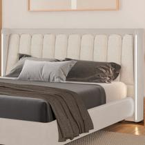 Cabeceira King Com LED Yeon Facto / Linho Off White - Sallar Home Cabeceira King Com LED Yeon Facto / Linho Off White - Sallar Home