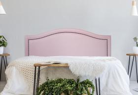 Cabeceira King Curva Luxo 193x60 Sintético Rosa - Tachas Fumê
