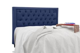 Cabeceira King Estofada Baronesa Nobuck Veludo Azul - Simbal