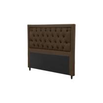 Cabeceira King Estofada Baronesa Suede Chocolate - Simbal
