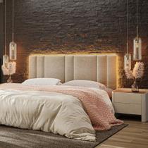 Cabeceira King Estofada com LED