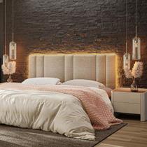 Cabeceira King Estofada com LED